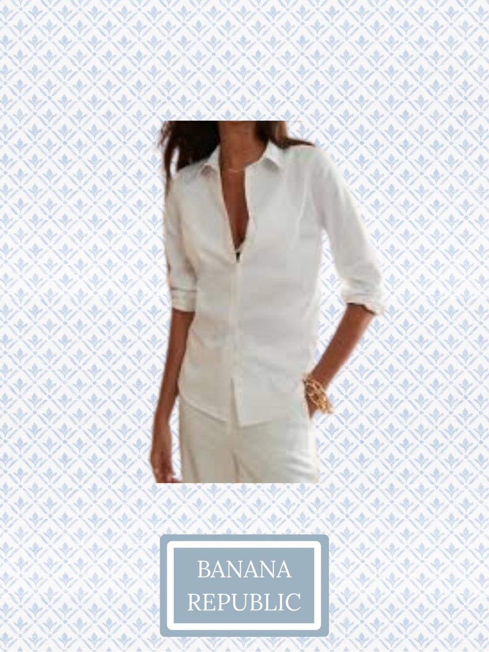 Banana Republic White Button-Down Shirt